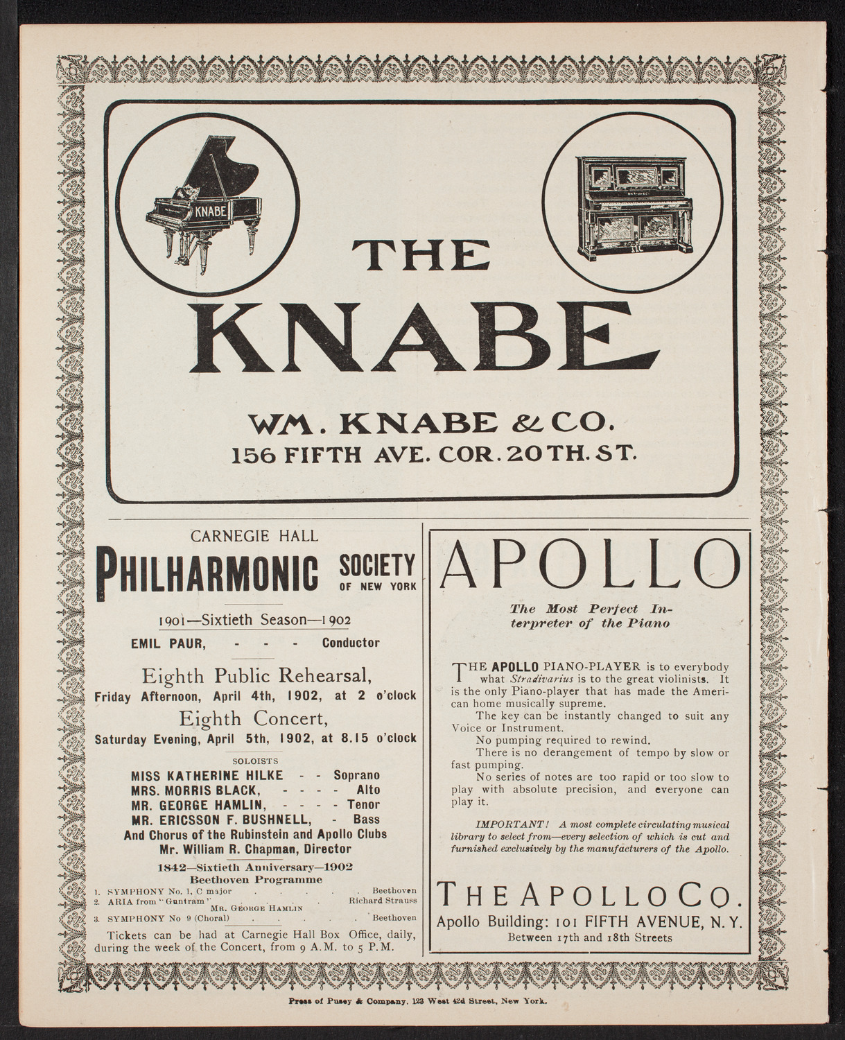 Oratorio Society of New York, March 18, 1902, program page 10