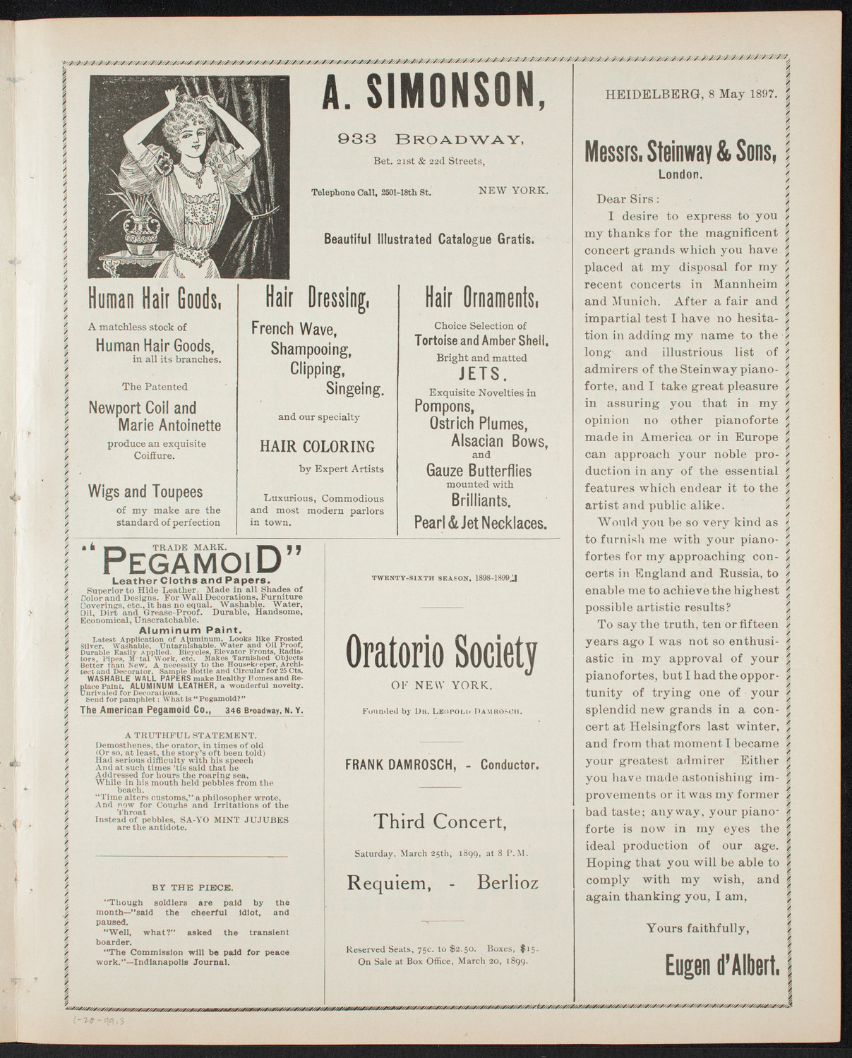 Tribute: Winfield Scott Schley, January 20, 1899, program page 5