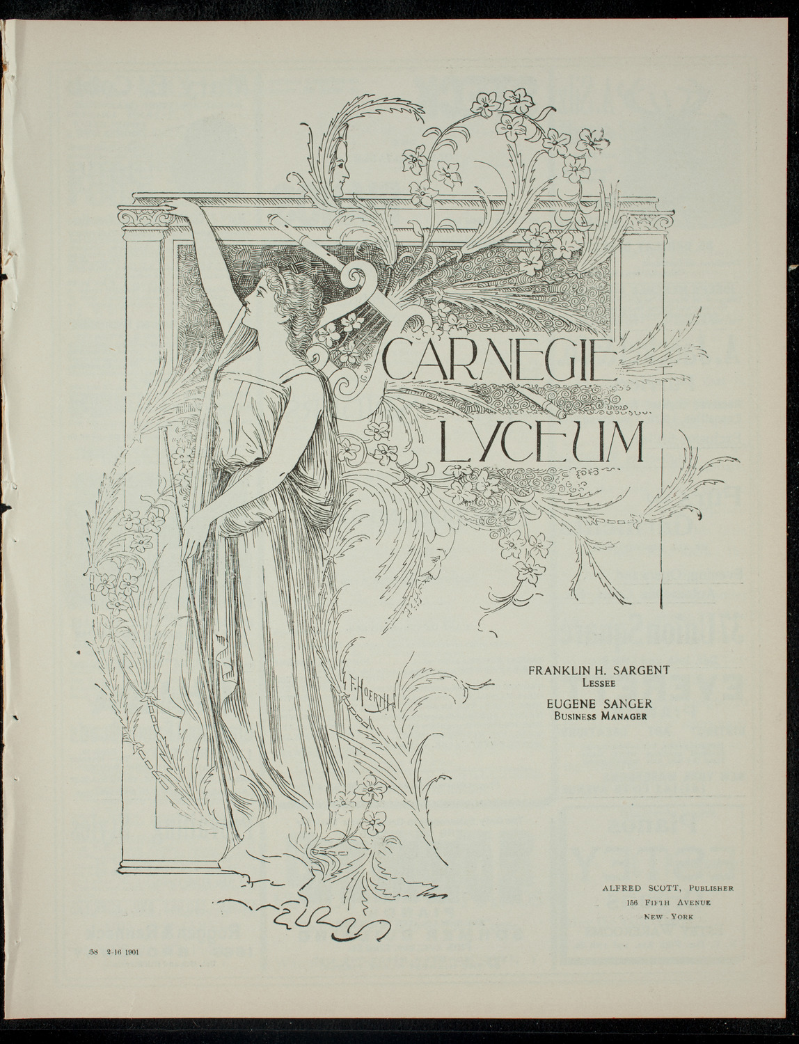 Dramtic Entertainment by The Spiders, February 16, 1901, program page 1