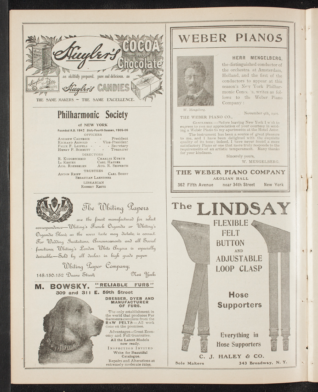 Raoul Pugno, Joseph Hollman and Marie Hall, January 21, 1906, program page 6