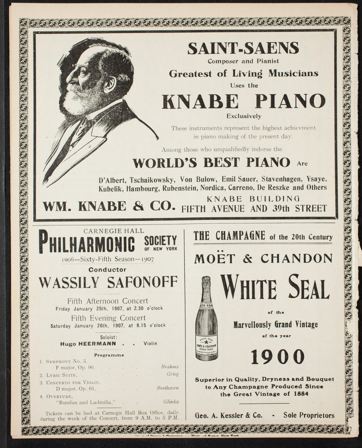 Josef Lhévinne, Piano, January 13, 1907, program page 12