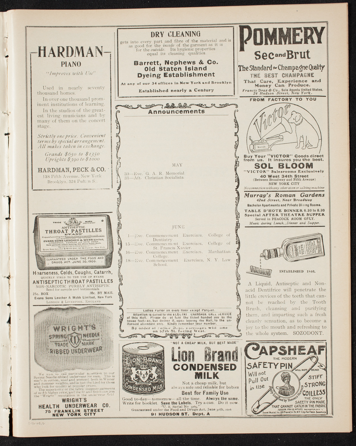 Graduation: Packard Commercial School, May 26, 1908, program page 3