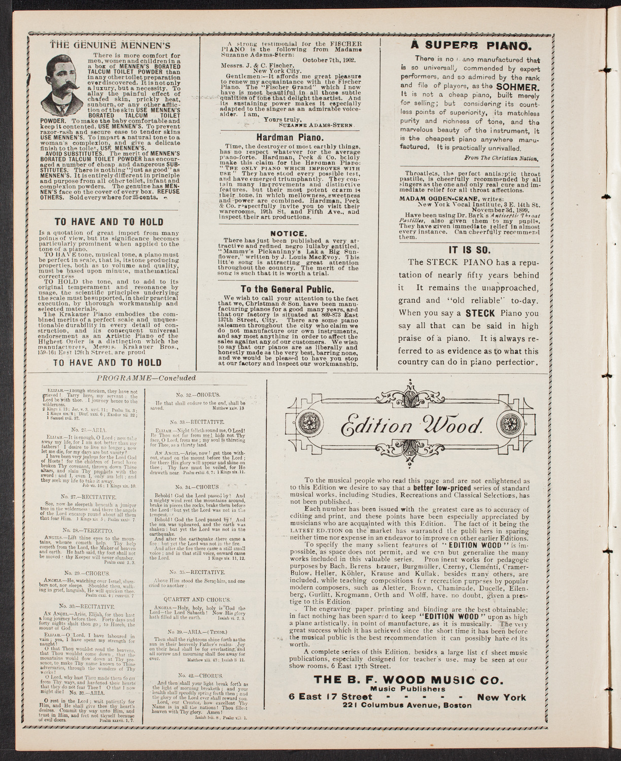 New York Festival Chorus, April 28, 1903, program page 10