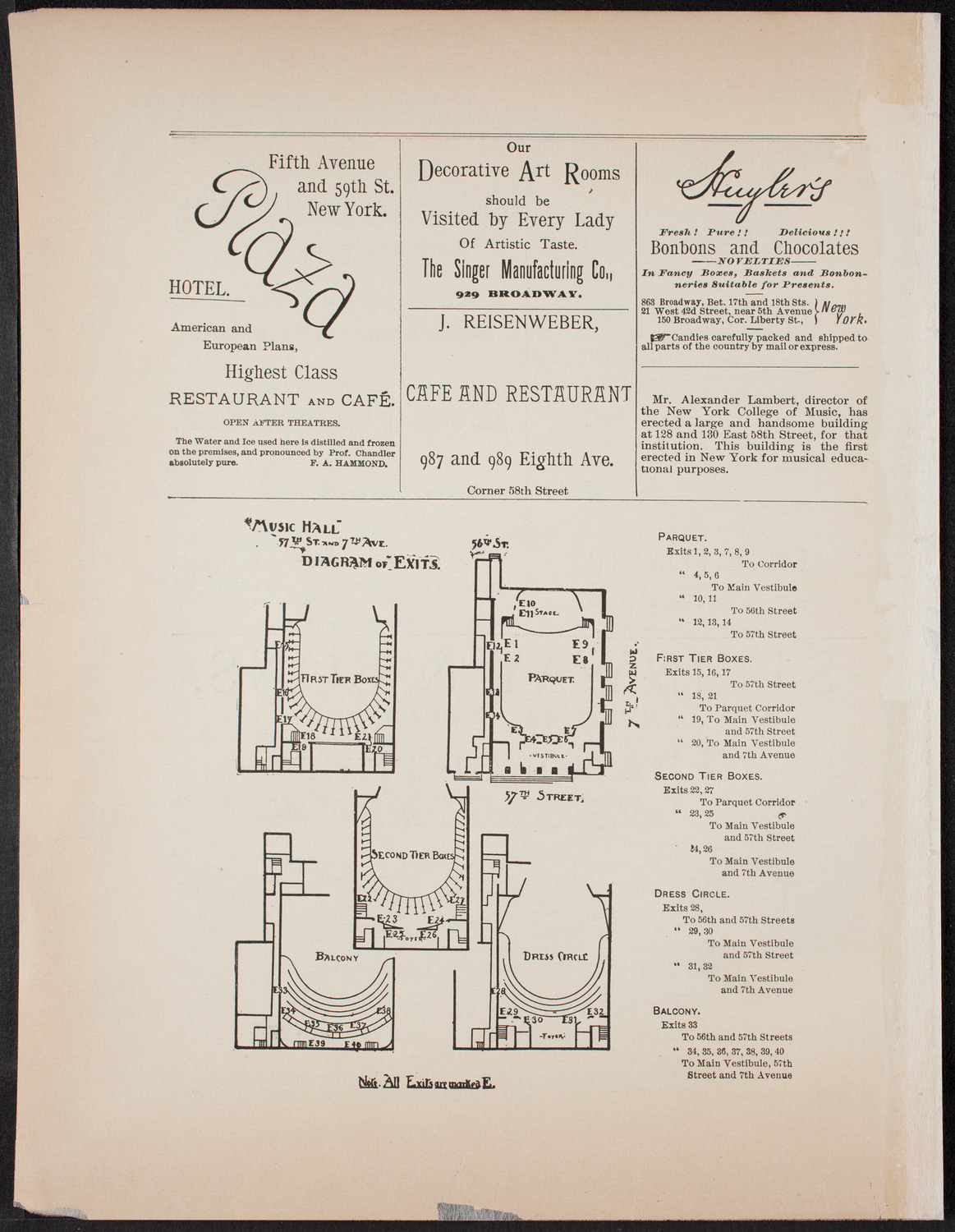 Urania Scientific Theatre, May 15, 1892, program page 4
