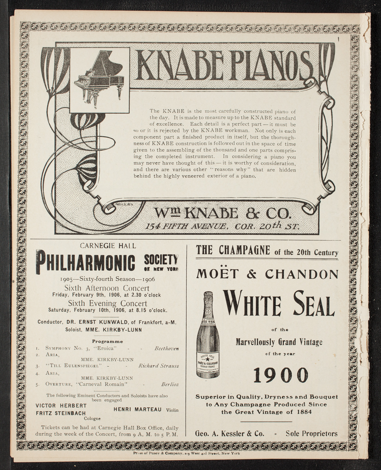 New York Symphony Orchestra, February 6, 1906, program page 12