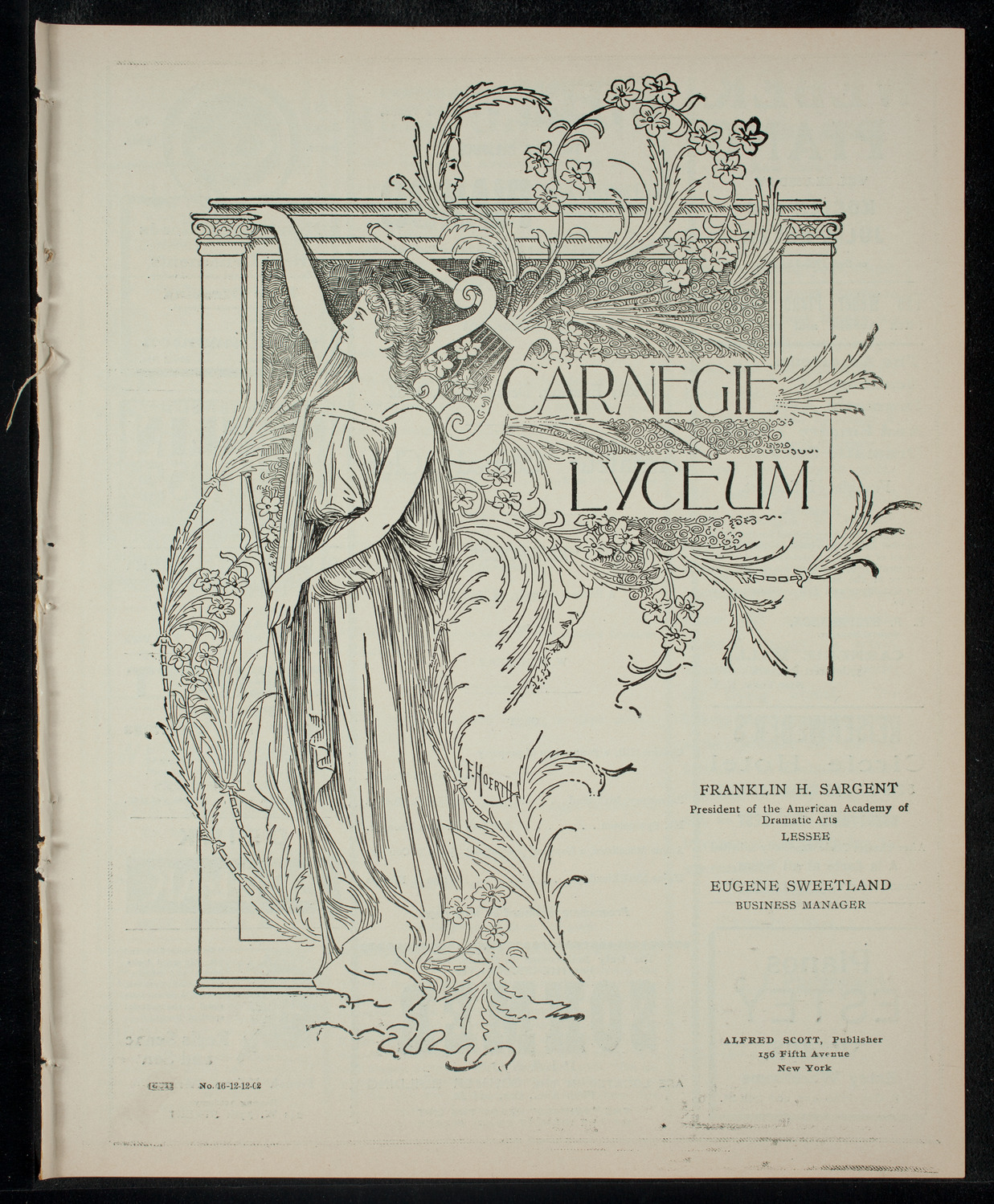 Amateur Comedy Club, December 12, 1902, program page 1