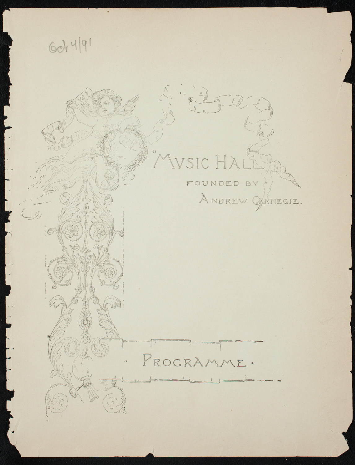 Deutscher Tag Festival, October 4, 1891, program page 1