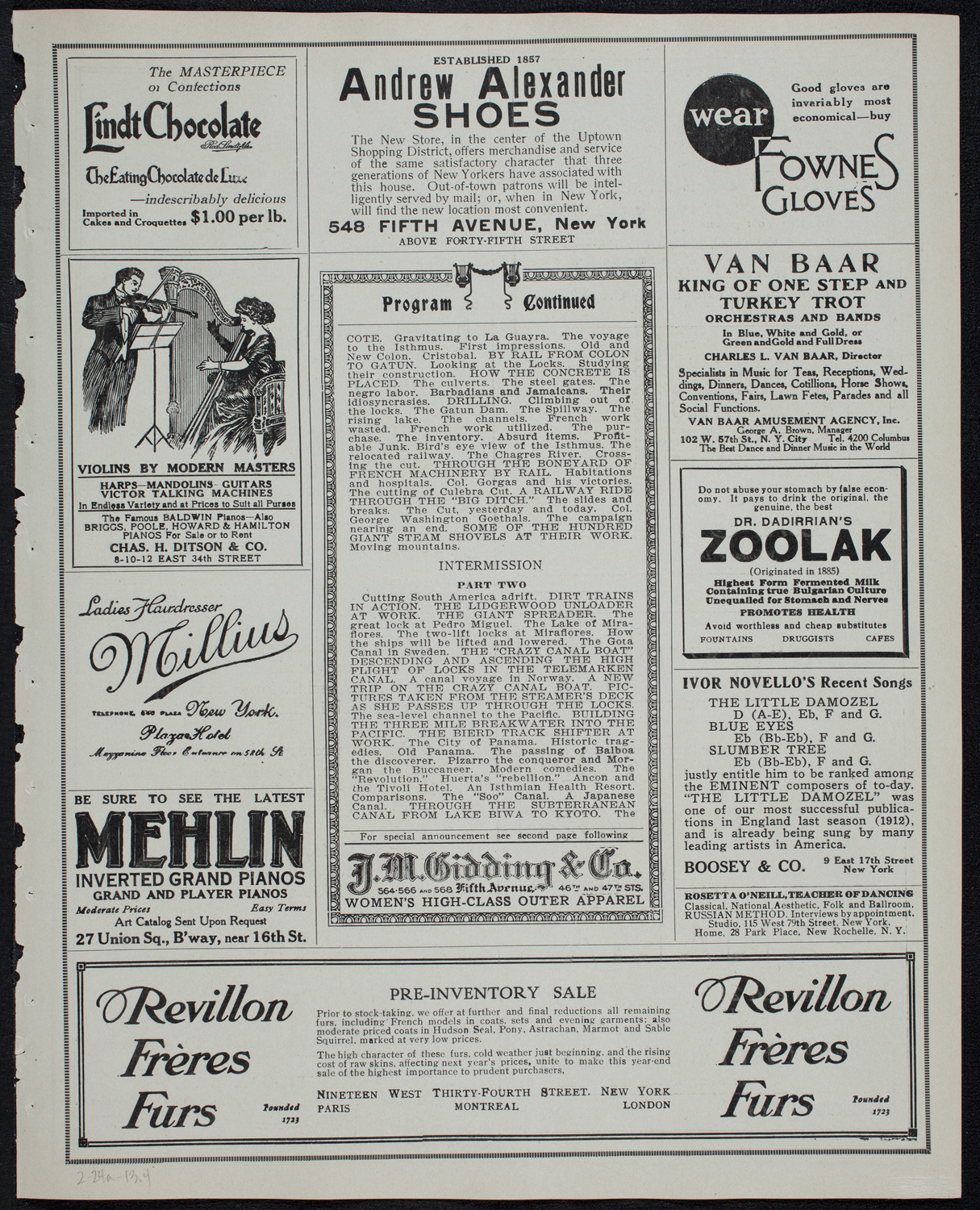 Burton Holmes Travelogue: Panama, February 24, 1913, program page 7