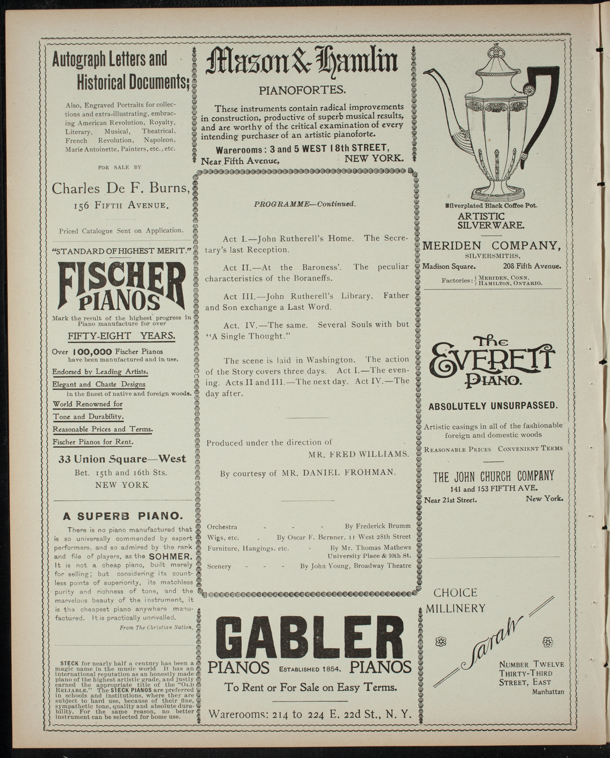 Amateur Comedy Club, April 7, 1899, program page 6