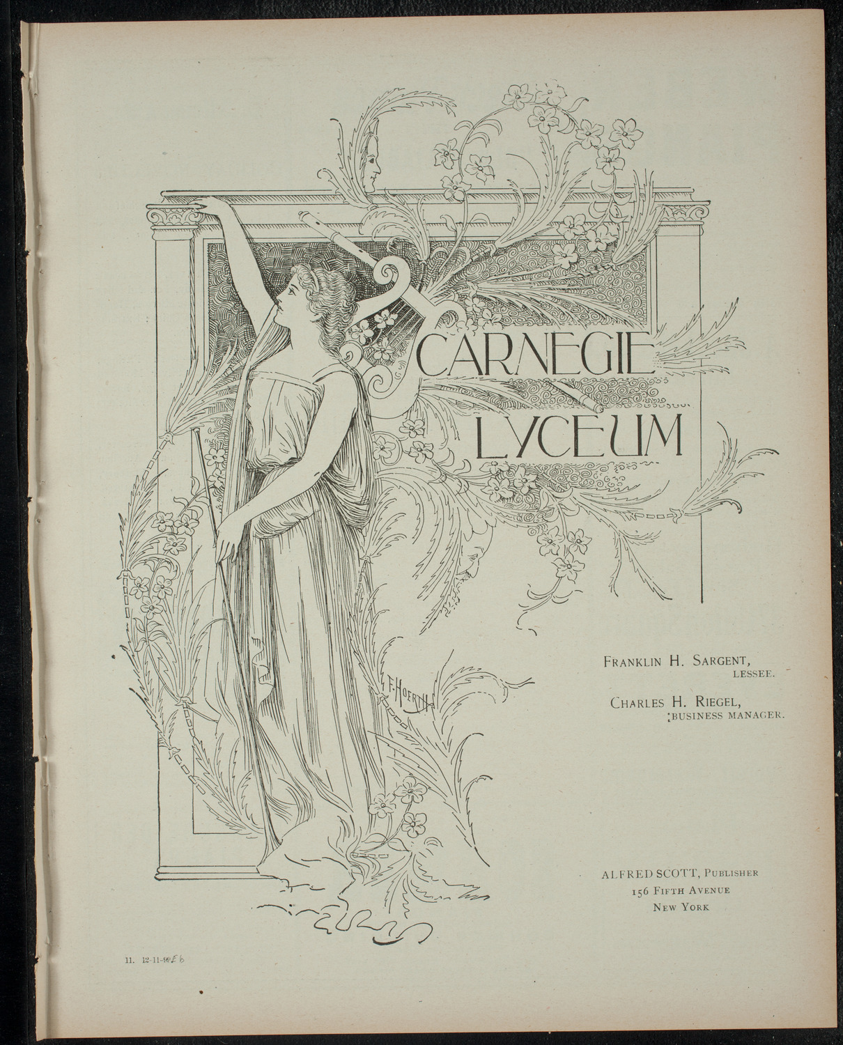 The Sophomore Class (1902) of Columbia University, December 11, 1899, program page 1