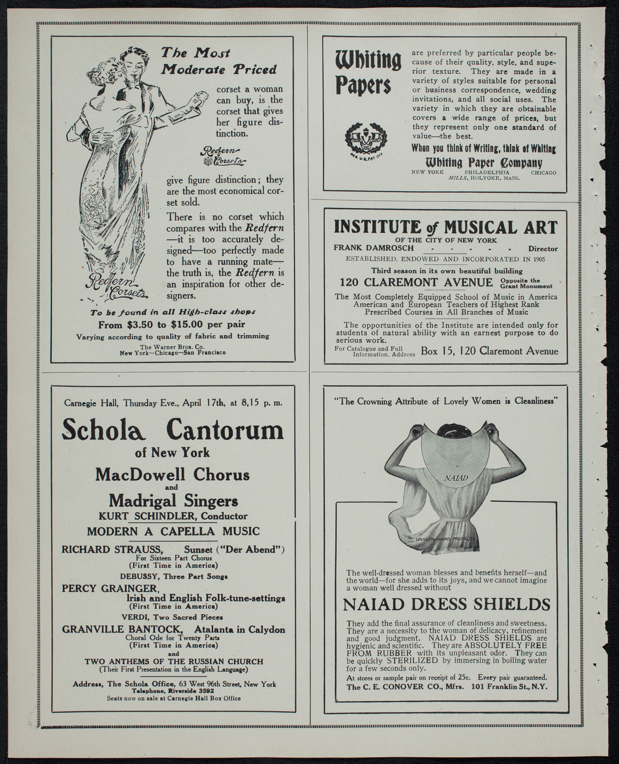 Columbia University Festival Chorus, April 16, 1913, program page 2