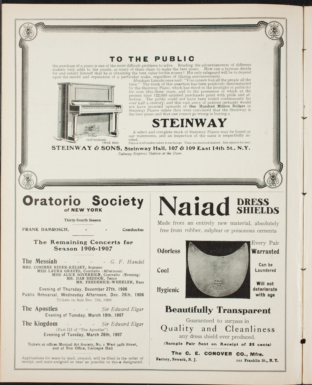 New York Symphony Orchestra, December 16, 1906, program page 4
