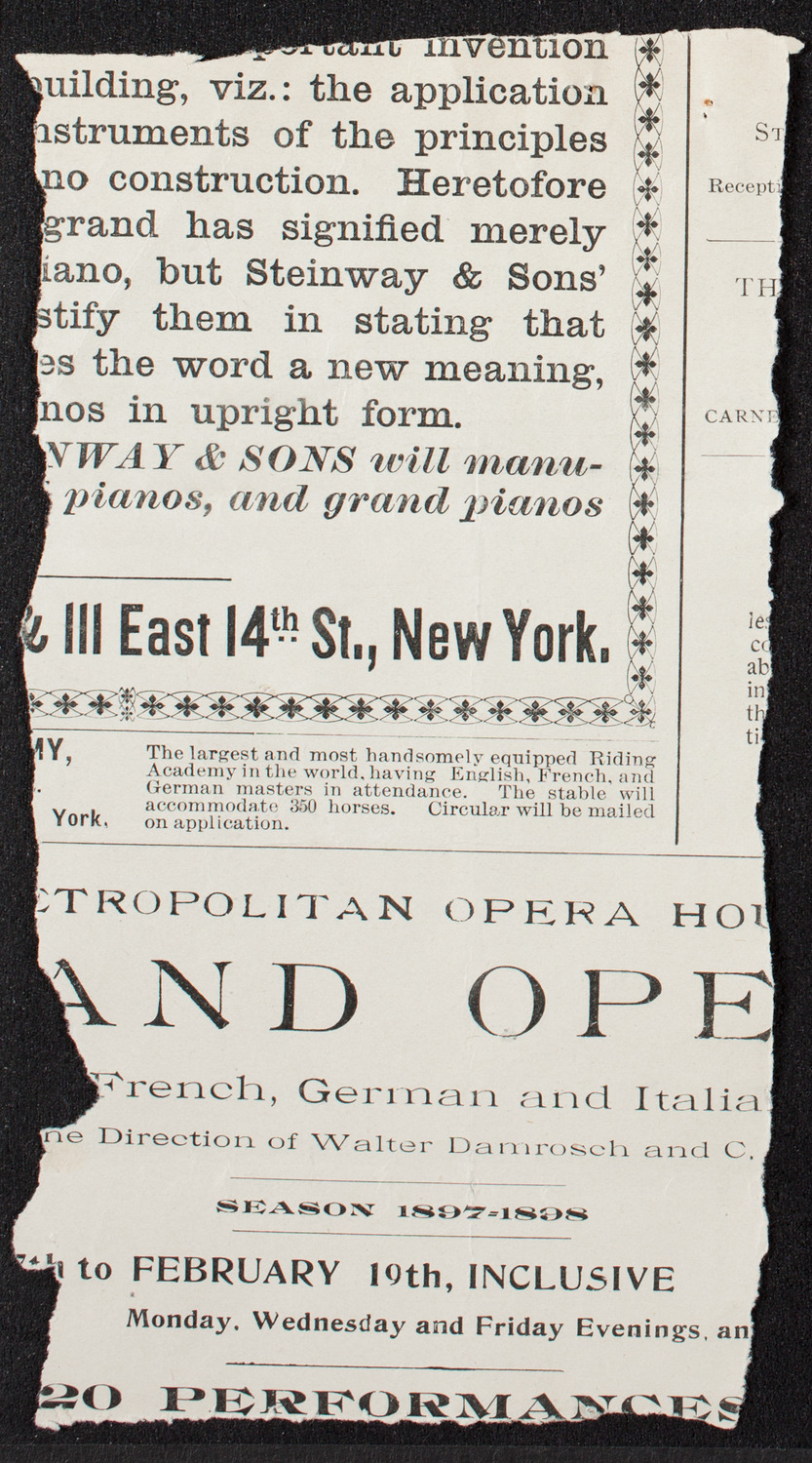 New York Philharmonic, November 12, 1897, program page 4