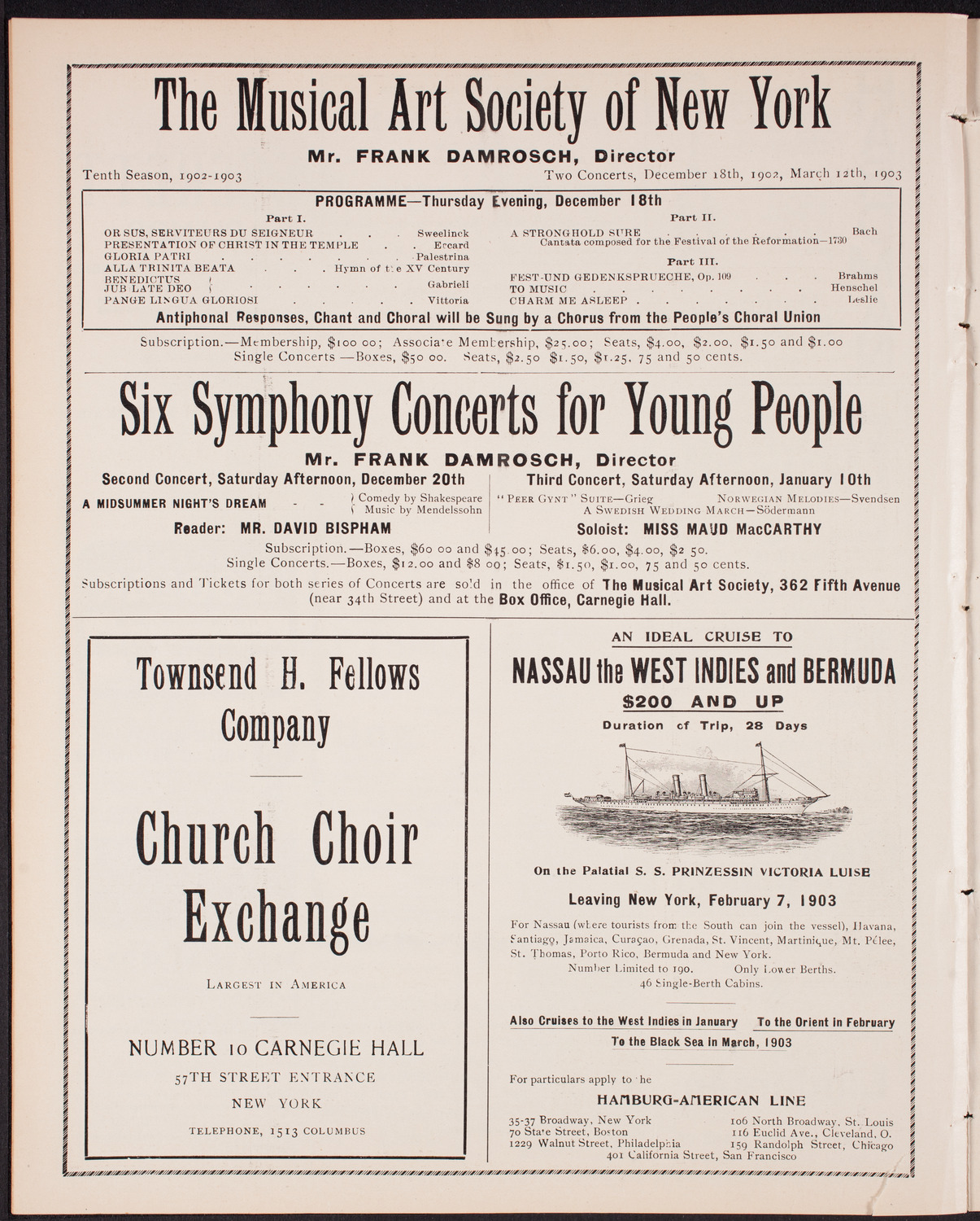 Benefit: German Hospital and Dispensary, December 14, 1902, program page 8