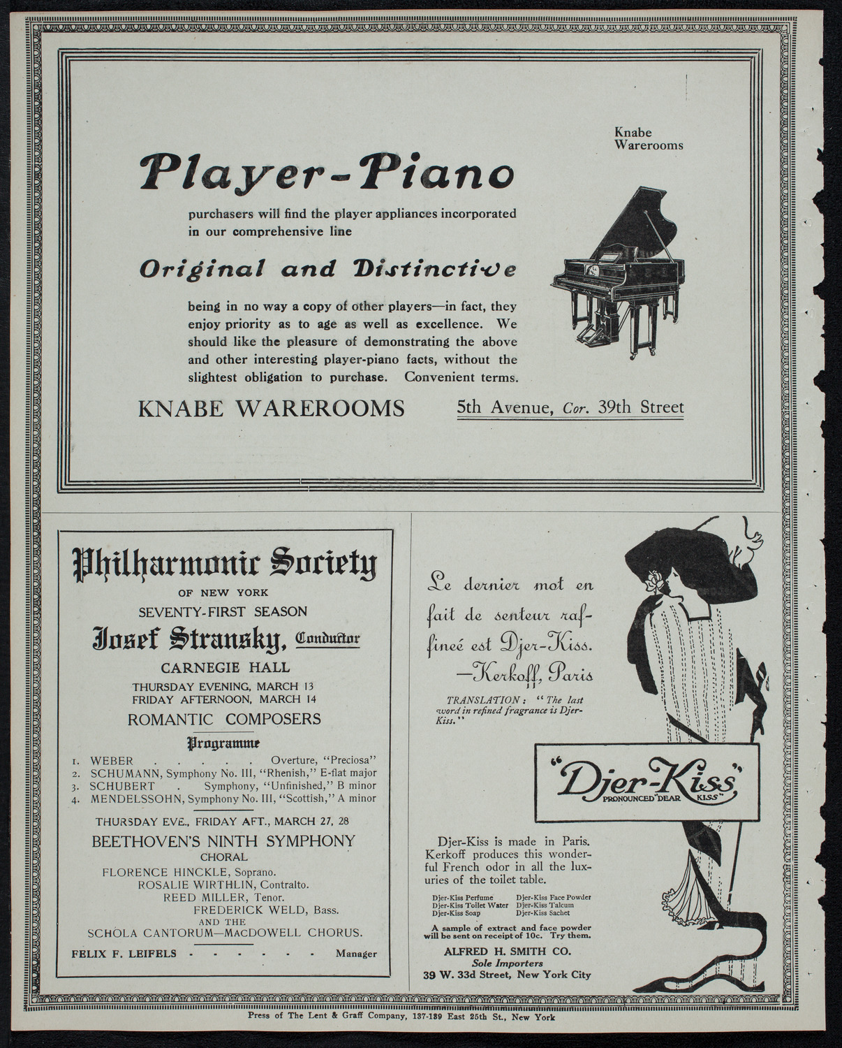 New York Philharmonic, March 9, 1913, program page 12