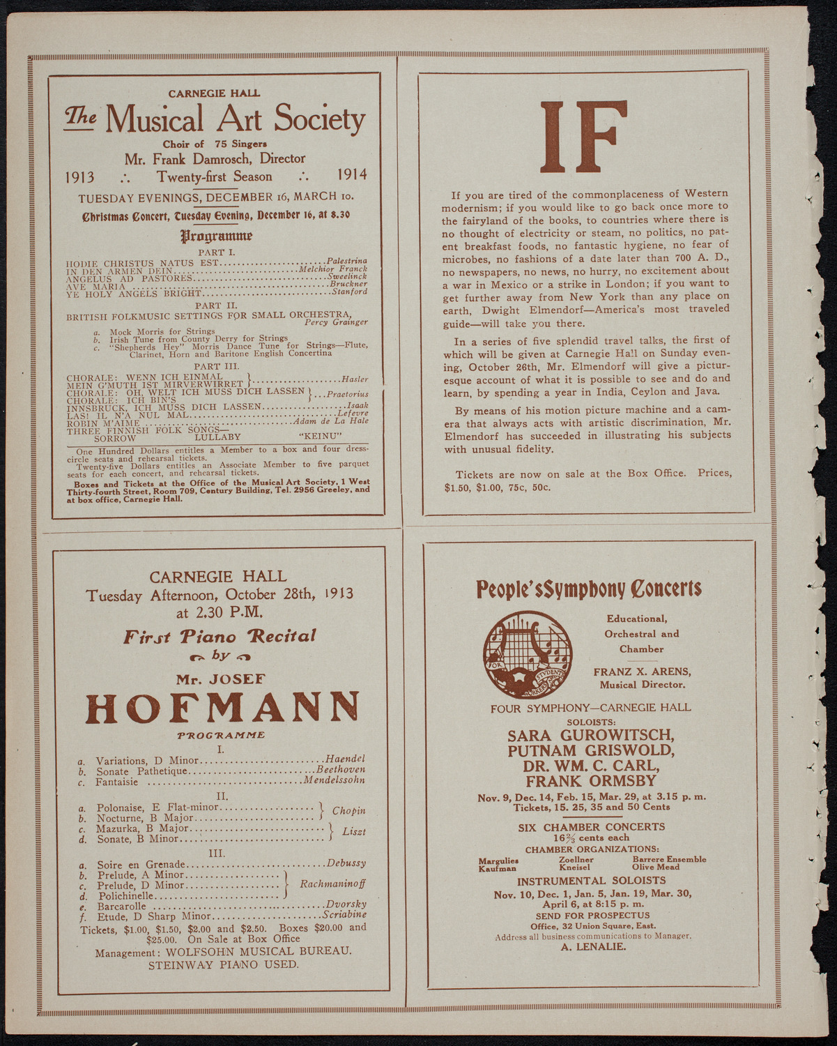Elmendorf Lecture: Ceylon and the Sinhalese, October 26, 1913, program page 8