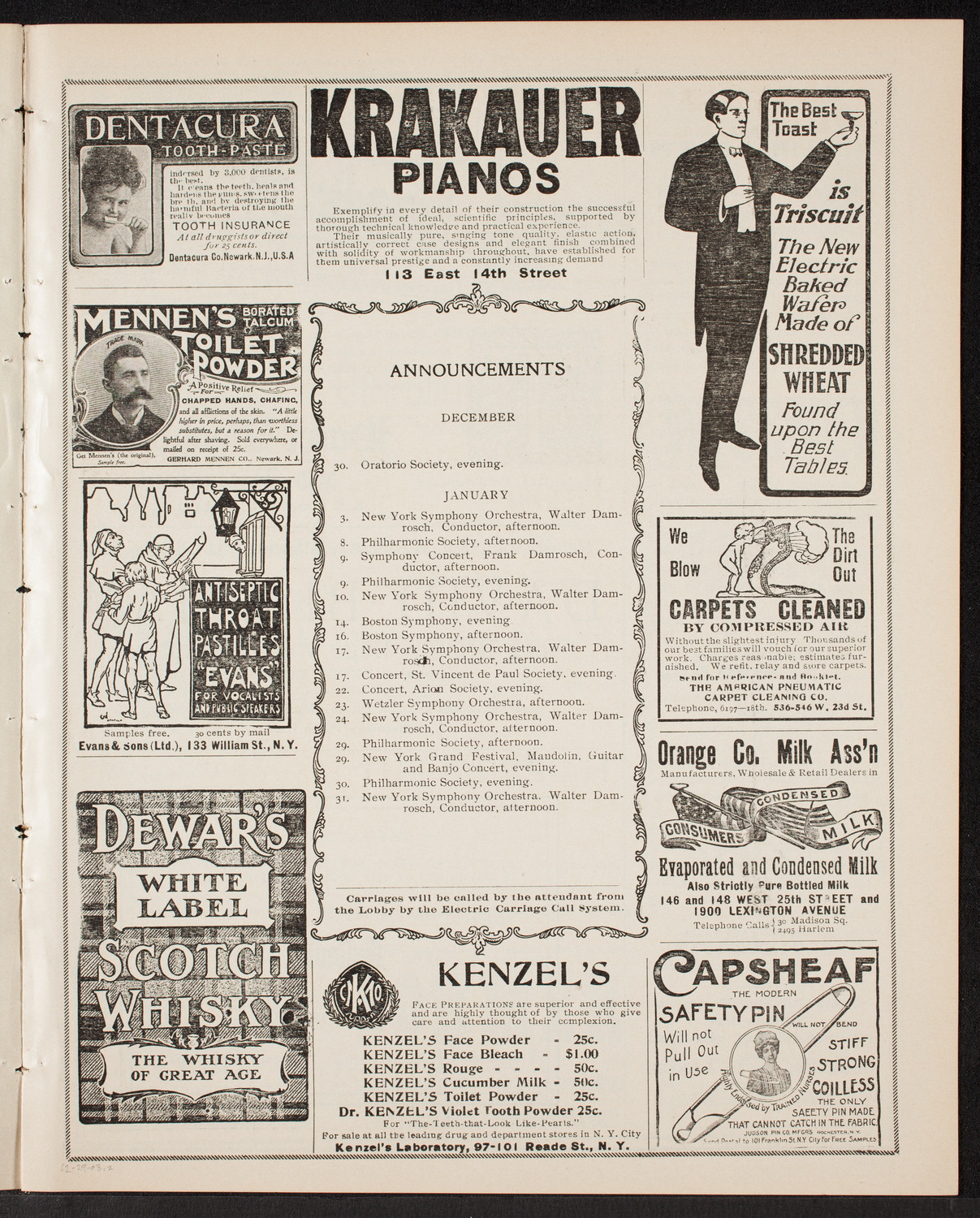 Oratorio Society of New York, December 29, 1903, program page 3