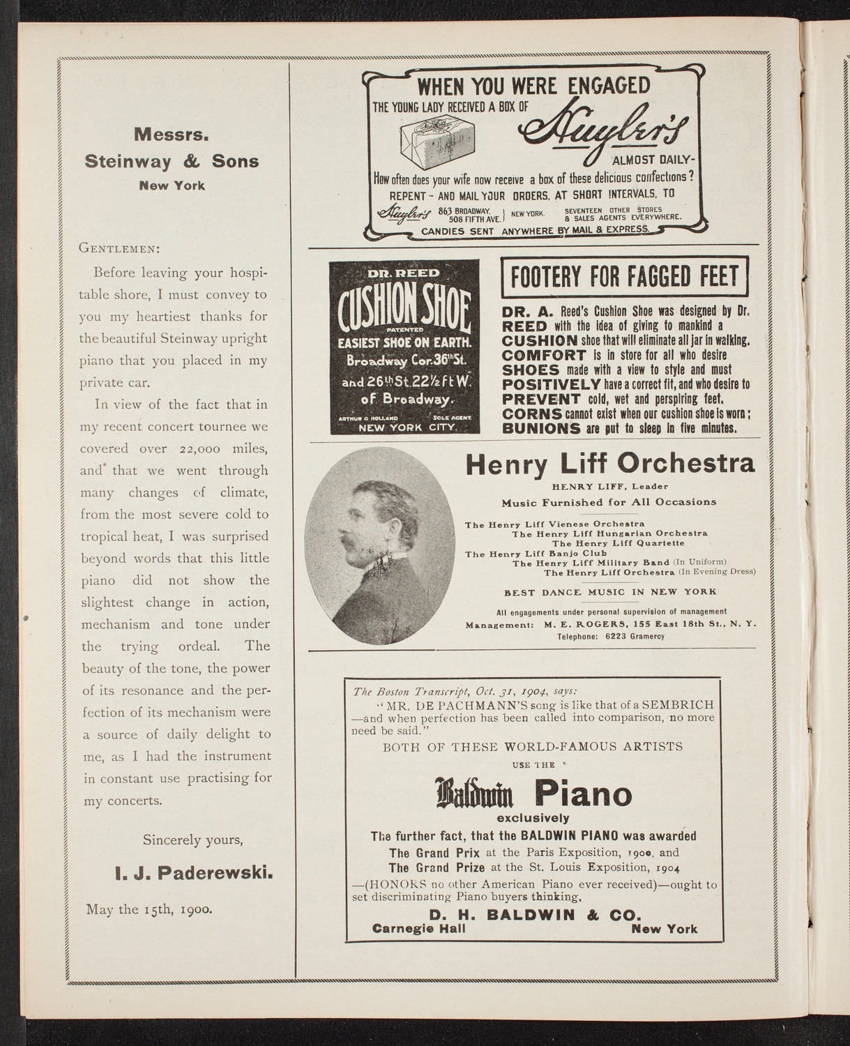 Franz von Vecsey, Violin, with the New York Symphony Orchestra, April 8, 1905, program page 4