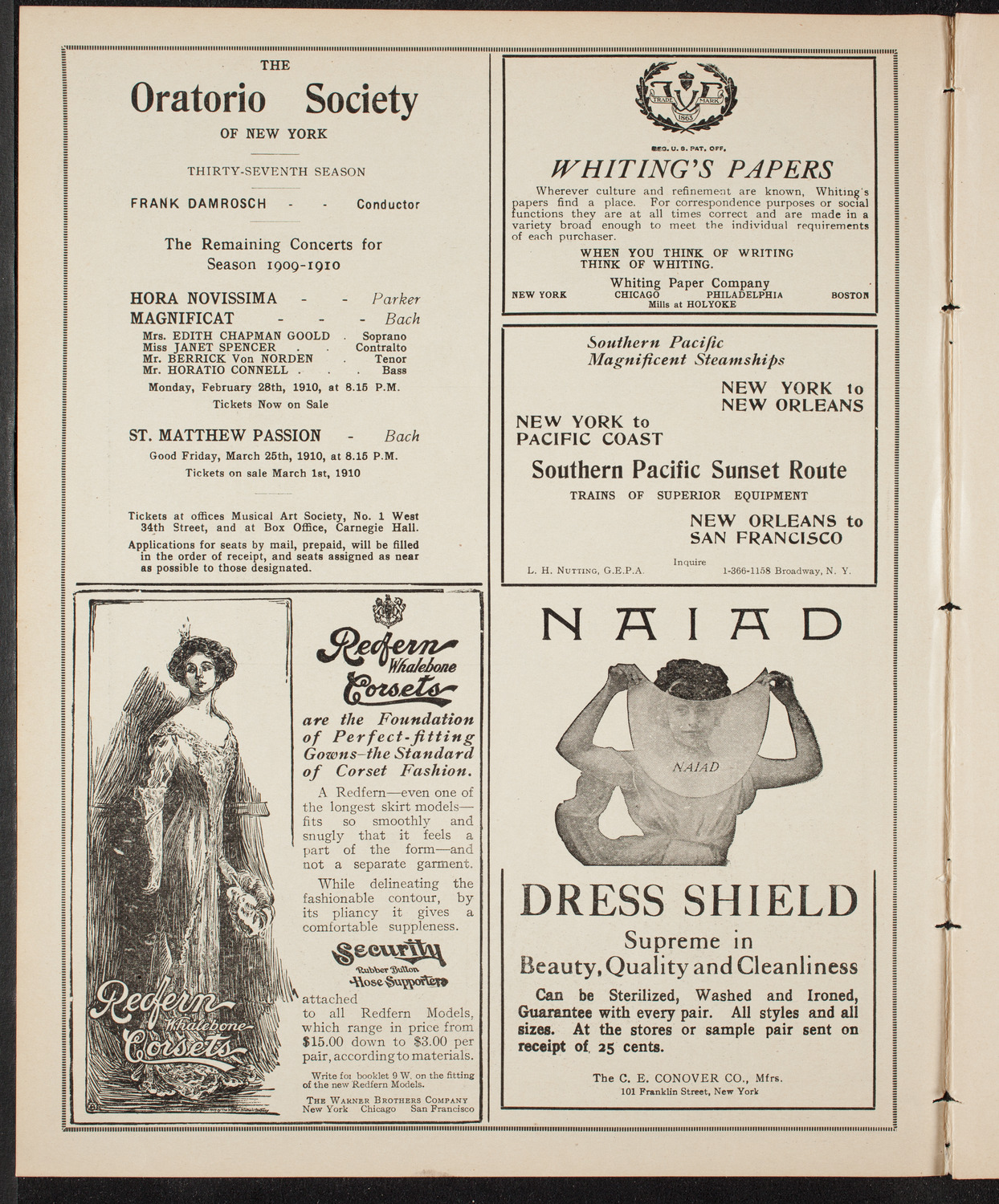 New York Banks' Glee Club, February 5, 1910, program page 2