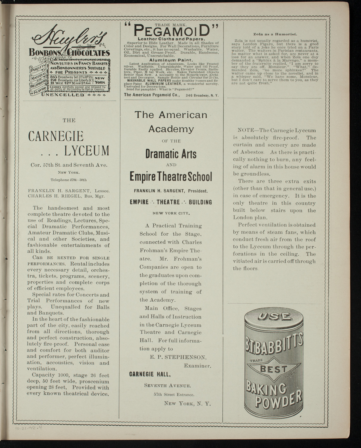 Shakespeare Recital by Marshall Darrach, October 21, 1898, program page 7