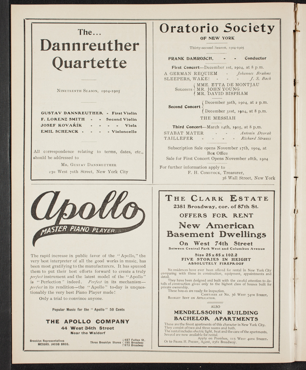 New York Philharmonic, November 12, 1904, program page 2