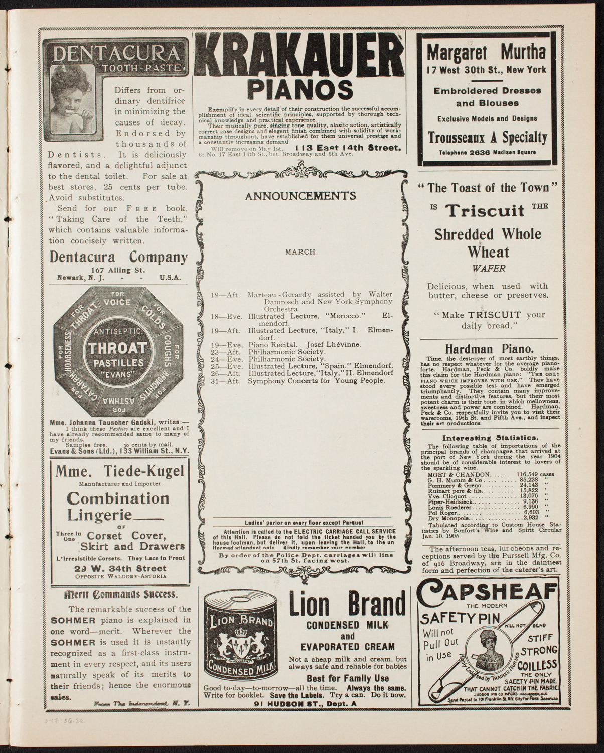 Russian Symphony Society of New York, March 17, 1906, program page 3