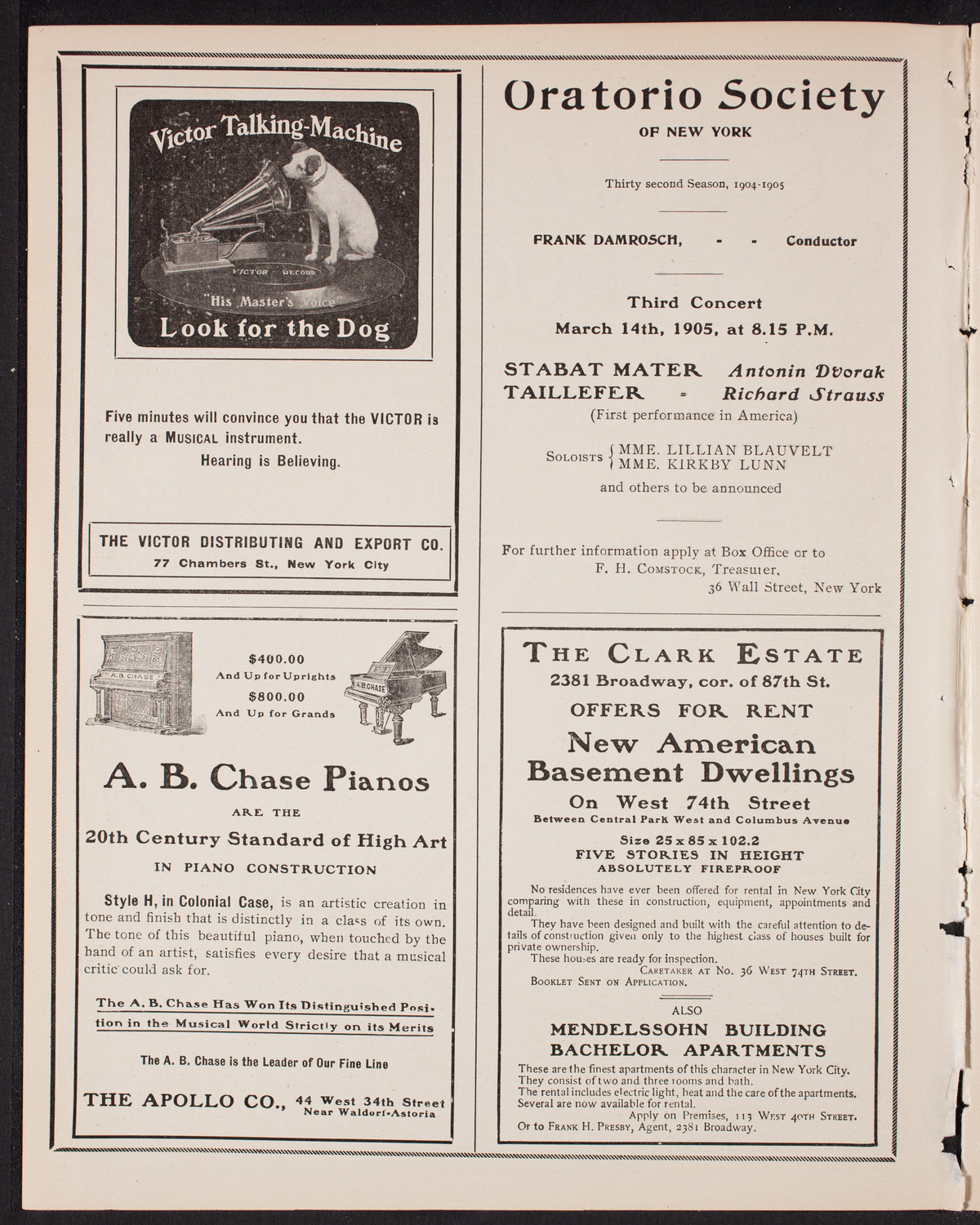 New York Symphony Orchestra, January 22, 1905, program page 2