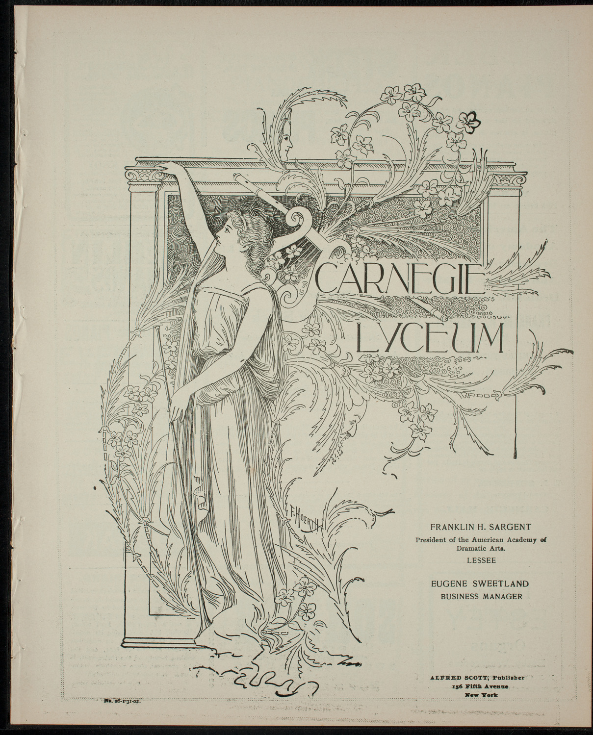 Academy Stock Company of the American Academy of Dramatic Arts and Empire Theatre Dramatic School, January 31, 1902, program page 1