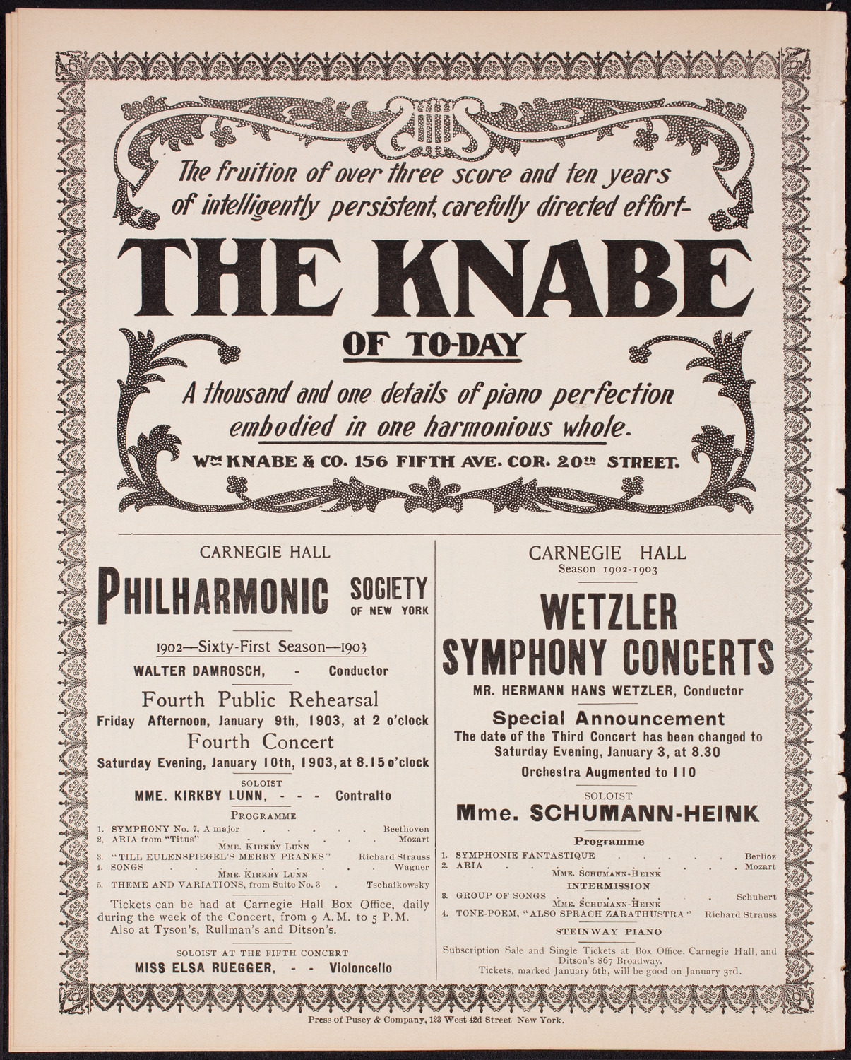 New York Philharmonic, December 19, 1902, program page 12