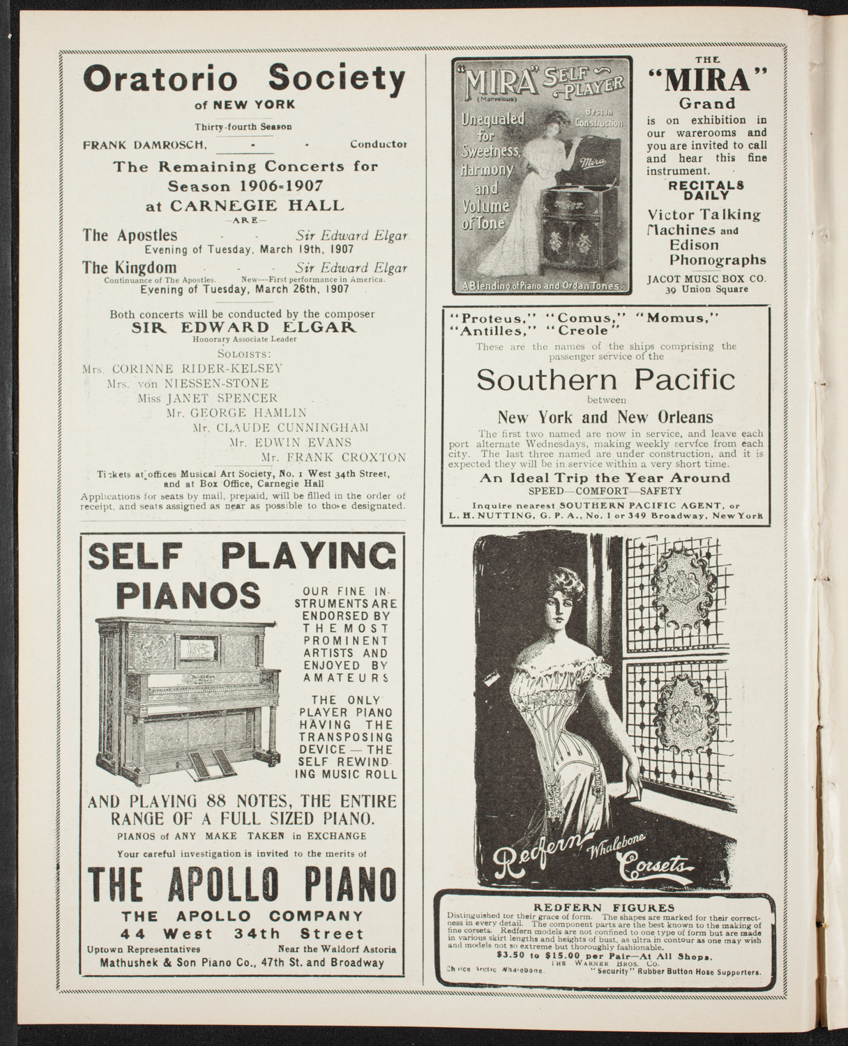 New York Symphony Orchestra, March 9, 1907, program page 2