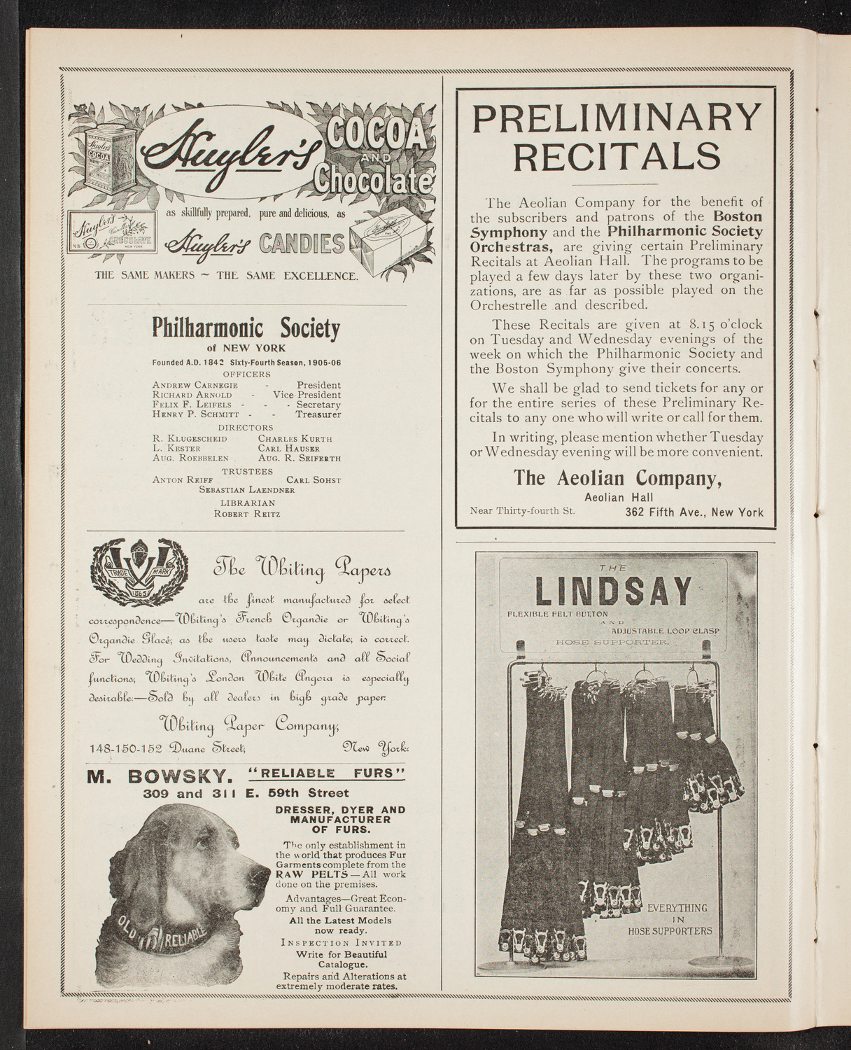 Musical Art Society of New York, December 14, 1905, program page 6