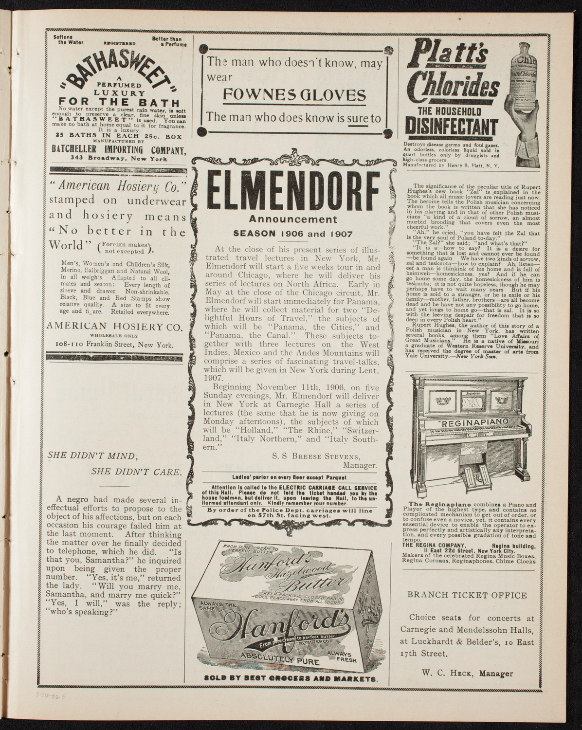 Elmendorf Lecture: Southern Italy, March 26, 1906, program page 9