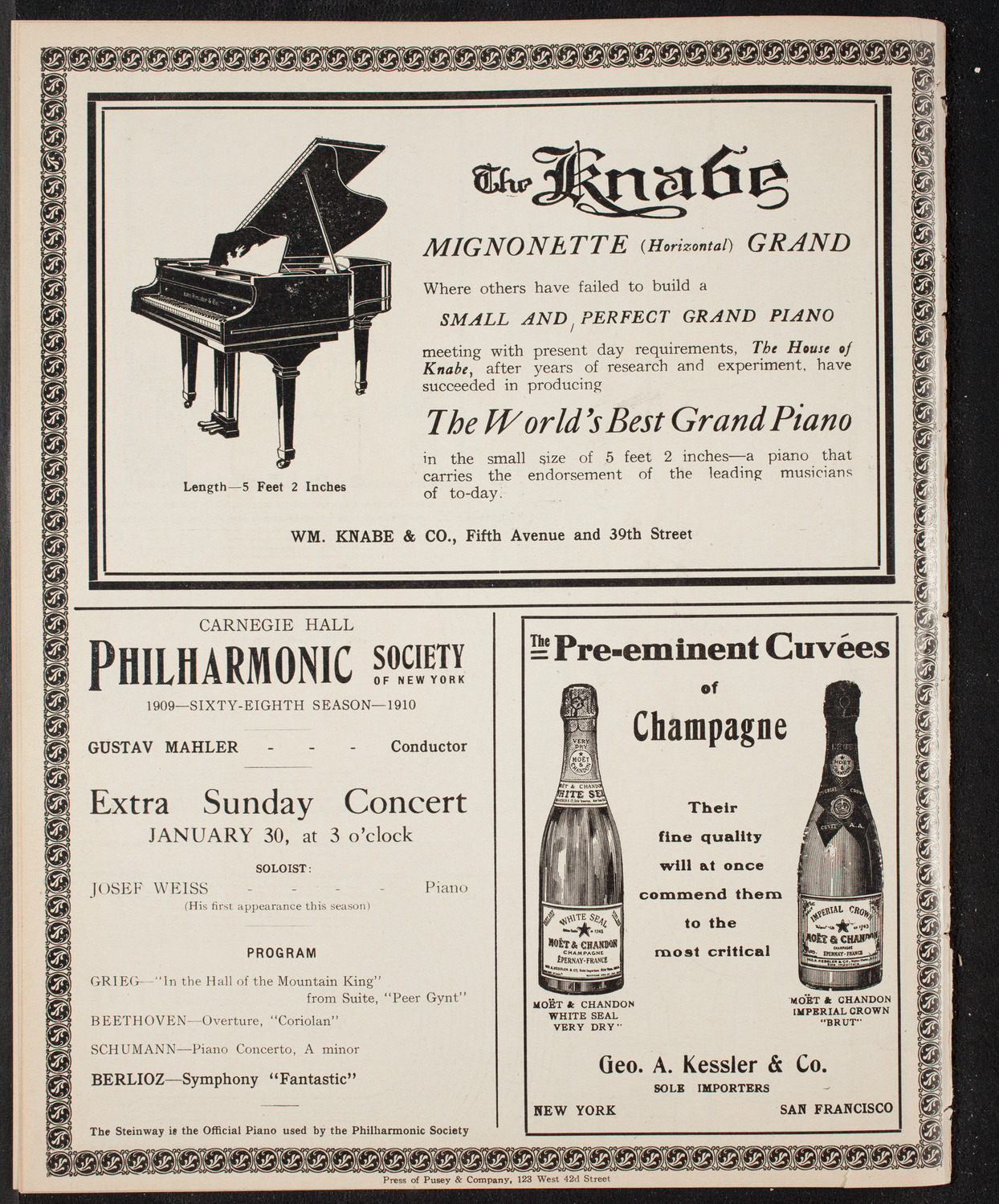 Maud Allan with The Russian Symphony Orchestra, January 29, 1910, program page 12