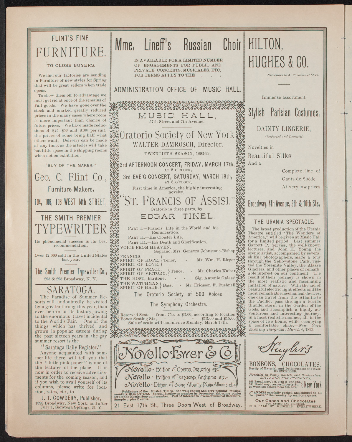 New York Symphony Orchestra, March 11, 1893, program page 6