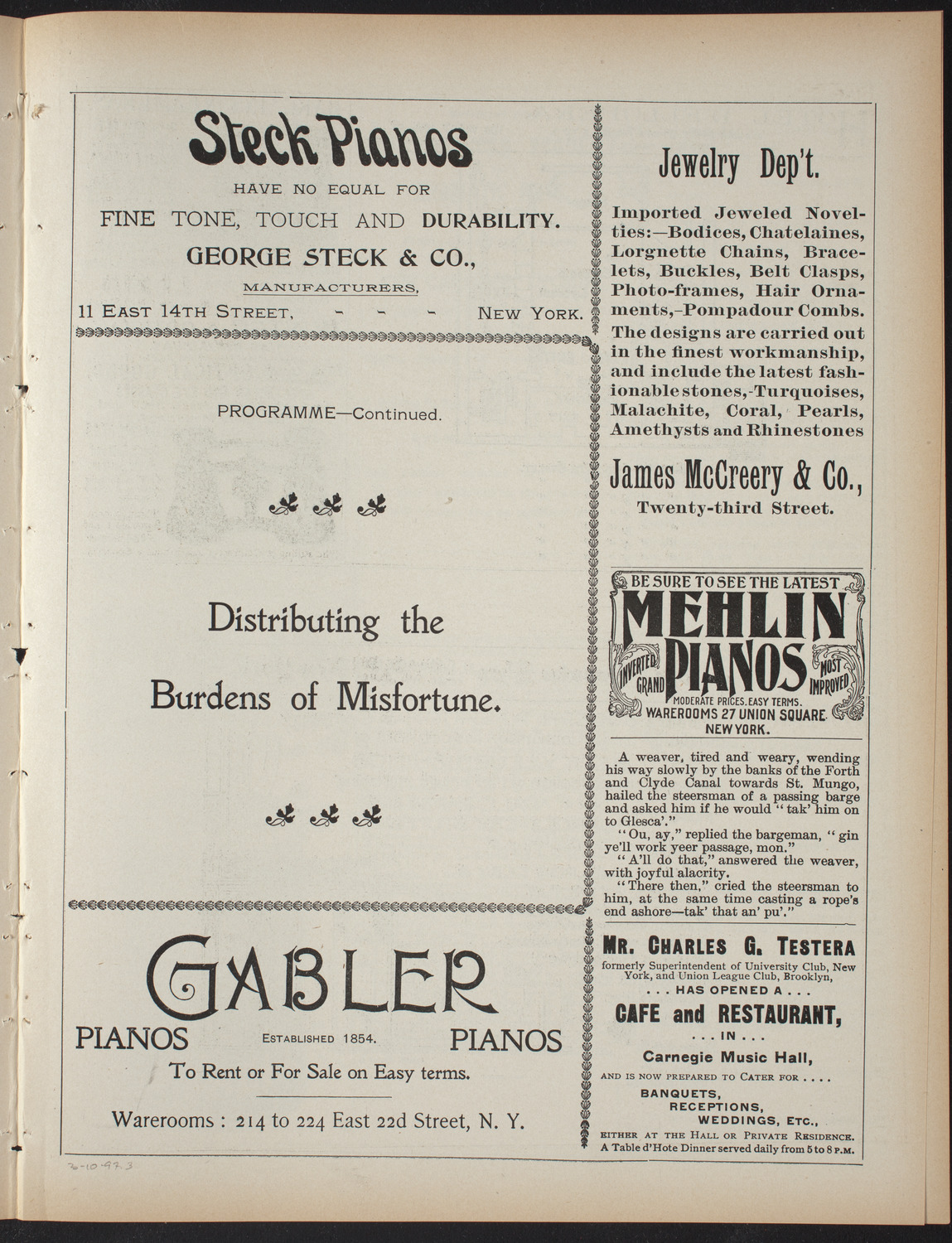 Lecture Series: Sociology in its Practical Aspects, March 10, 1897, program page 5