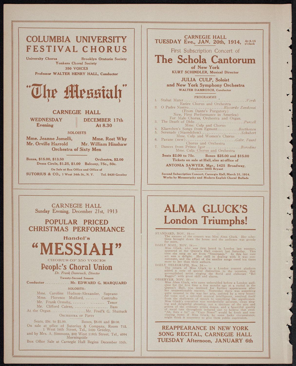 Musical Art Society of New York, December 16, 1913, program page 10