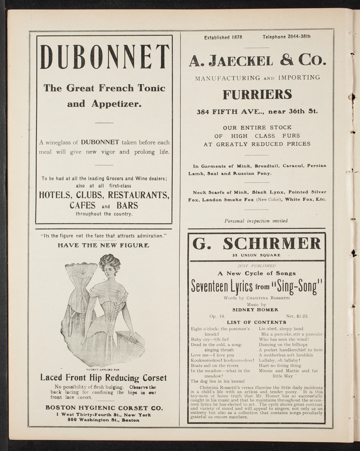 People's Symphony Concert, March 27, 1908, program page 8