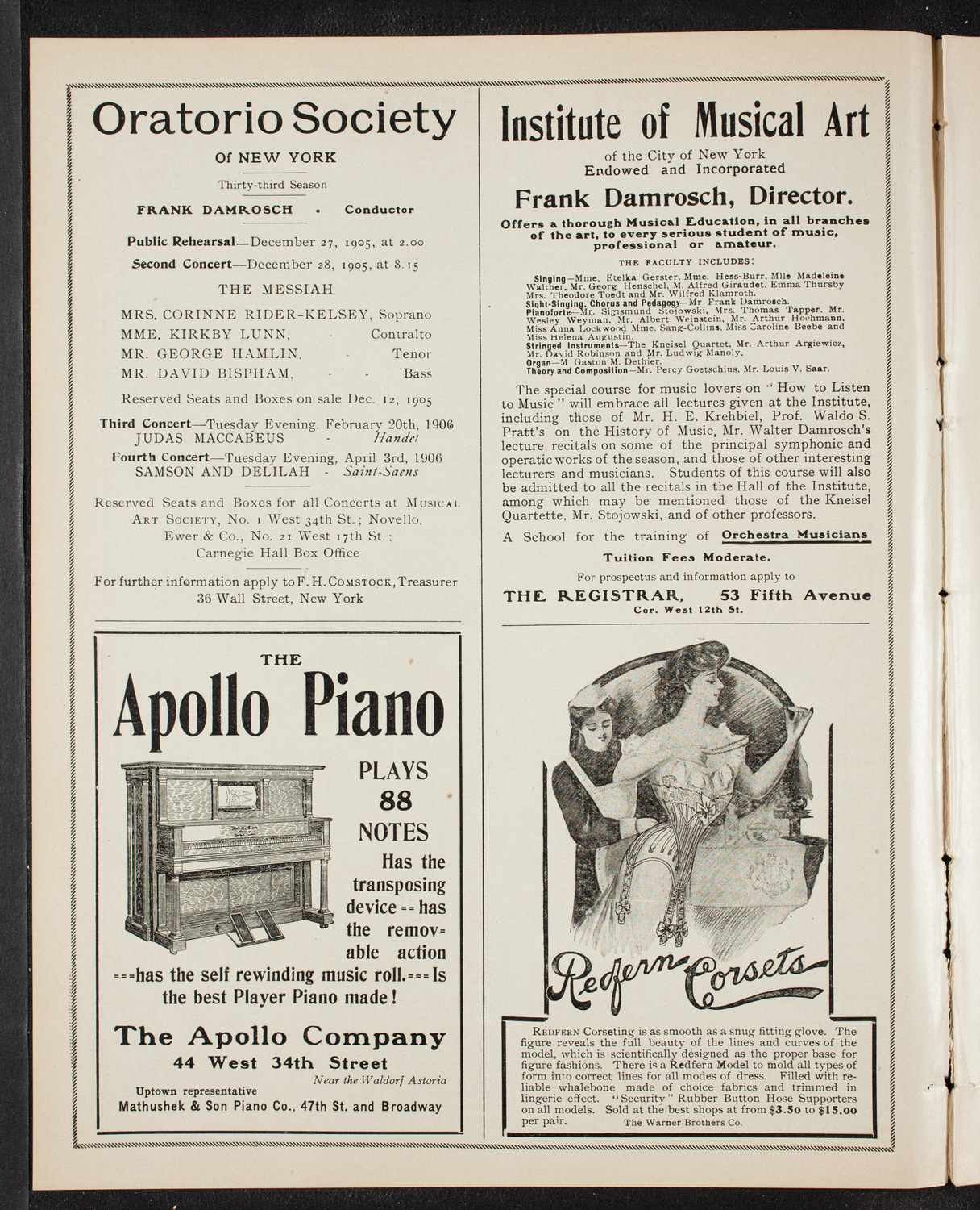 New York Symphony Orchestra, December 17, 1905, program page 2