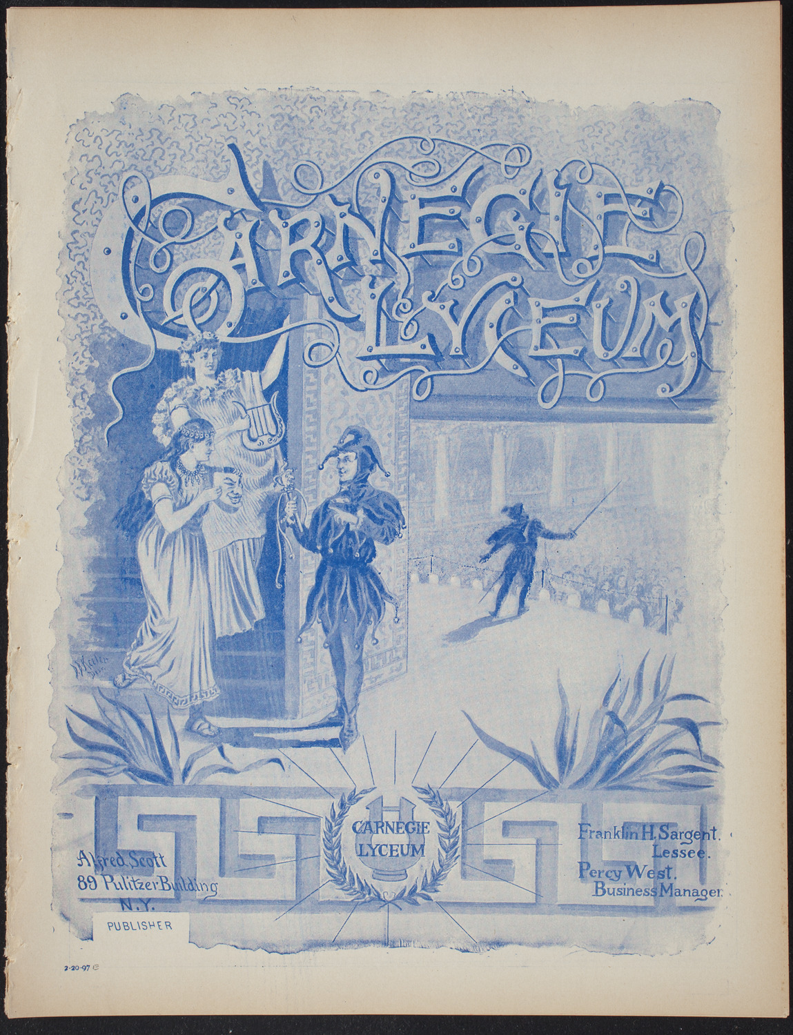 Columbia College Musical Society, February 20, 1897, program page 1