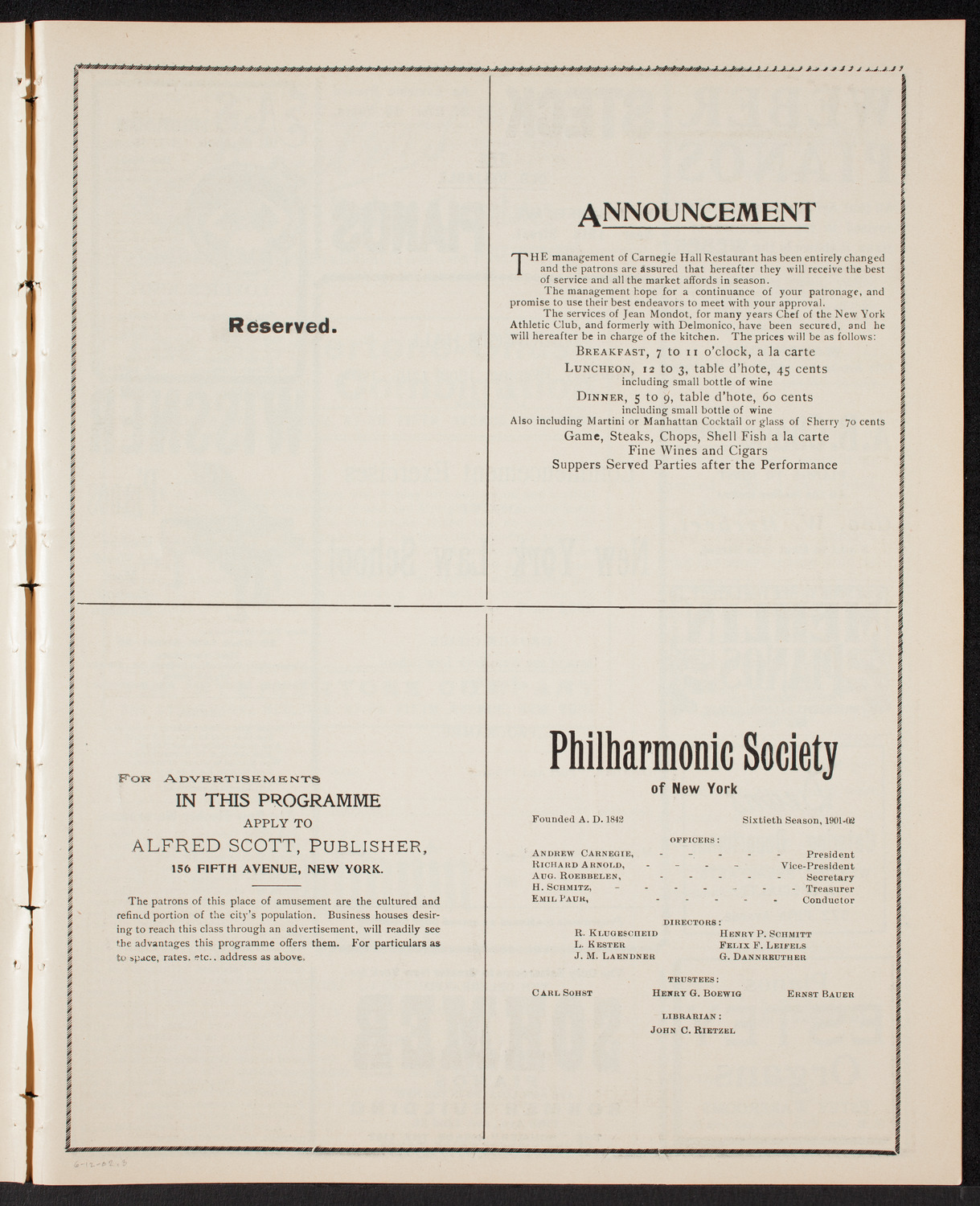 Graduation: New York Law School, June 12, 1902, program page 5