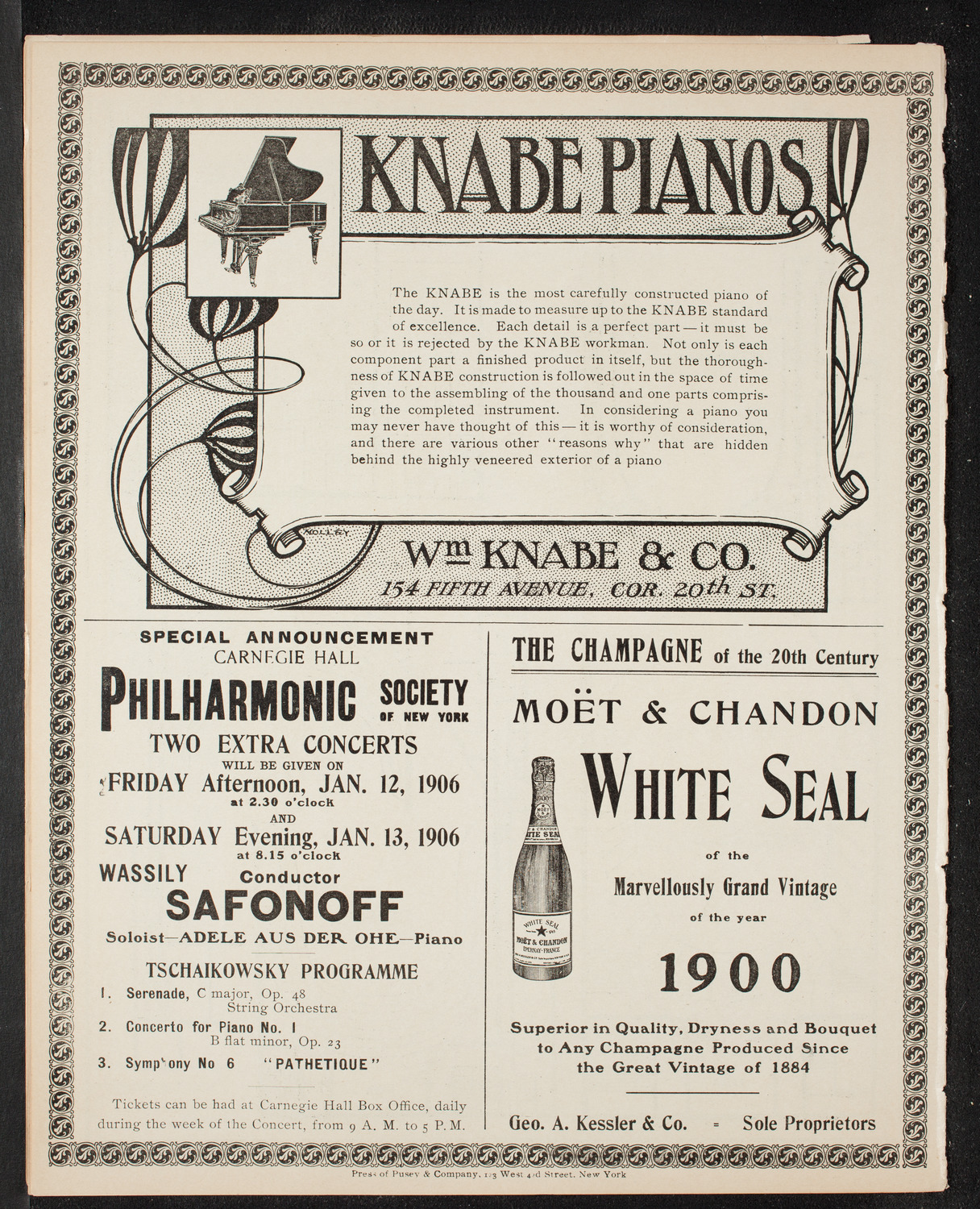 New York Symphony Orchestra, January 9, 1906, program page 12