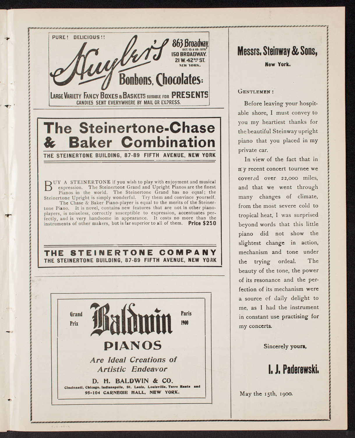 New York Philharmonic, April 4, 1902, program page 7