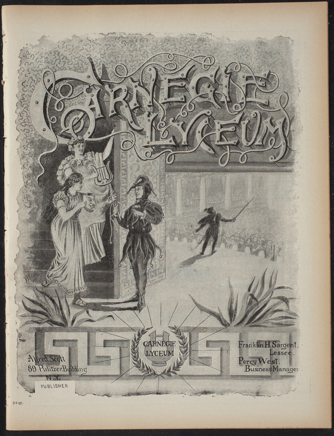 An Evening with Kipling, May 1, 1897, program page 1