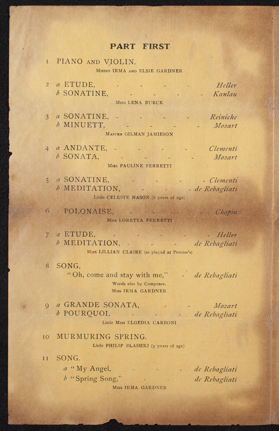 Students of Madame G. H. de Rebagliati, May 4, 1908, program page 2