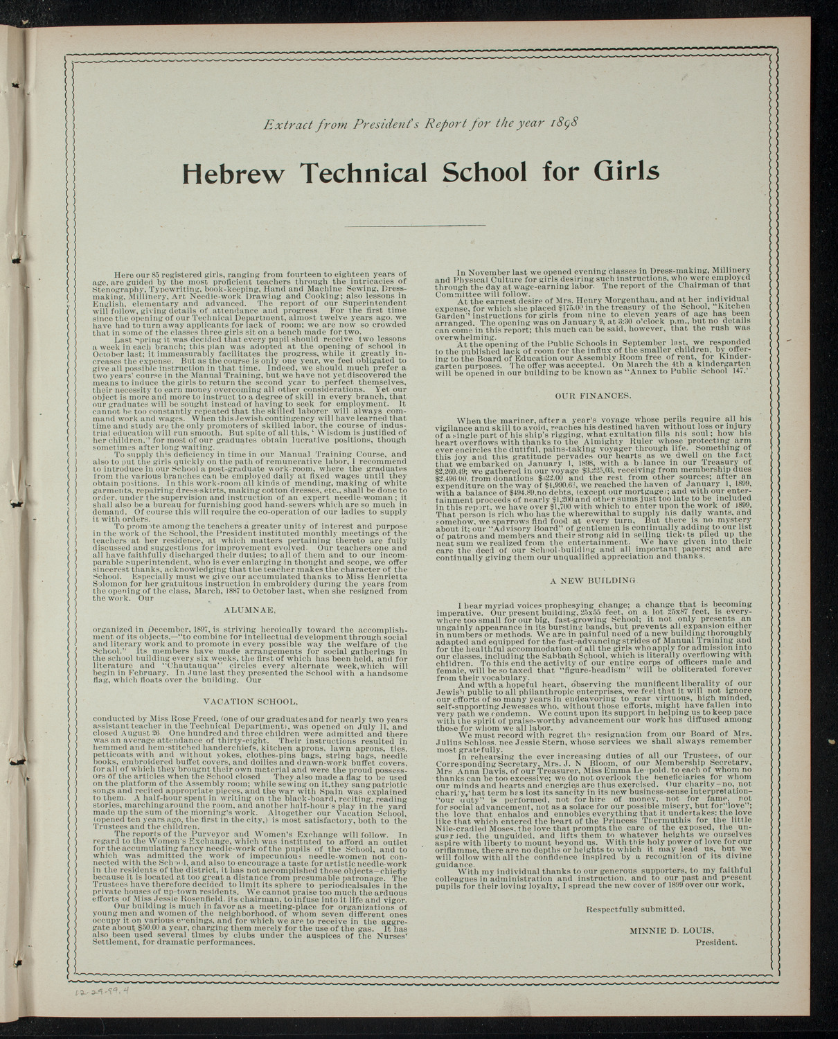 Children's Entertainment for the Benefit of the Hebrew Technical School for Girls, December 29, 1899, program page 7