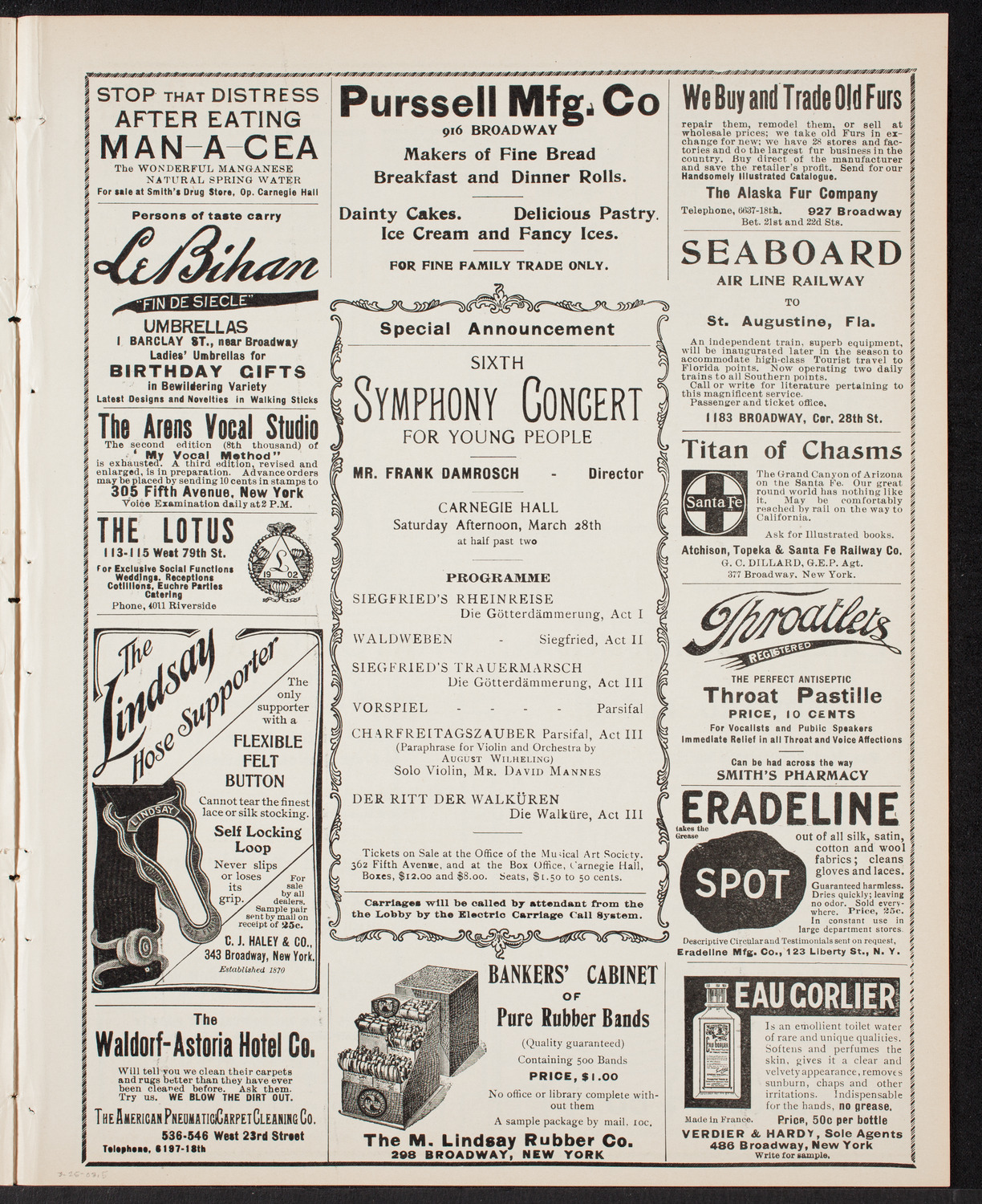 Louis A. von Gaertner Orchestral Concert, March 25, 1903, program page 9