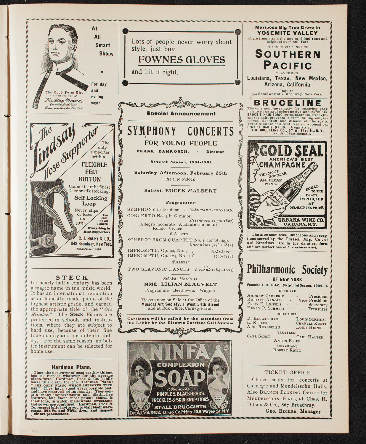 People's Symphony Concert, February 17, 1905, program page 9