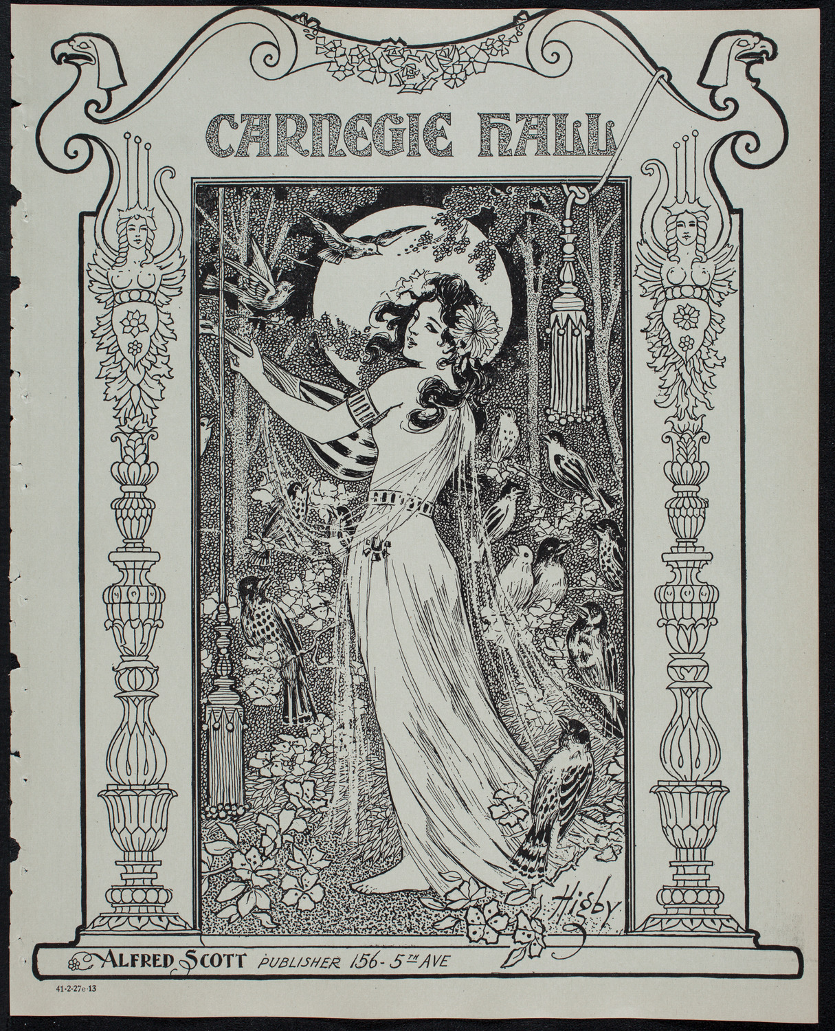 New York Philharmonic, February 27, 1913, program page 1
