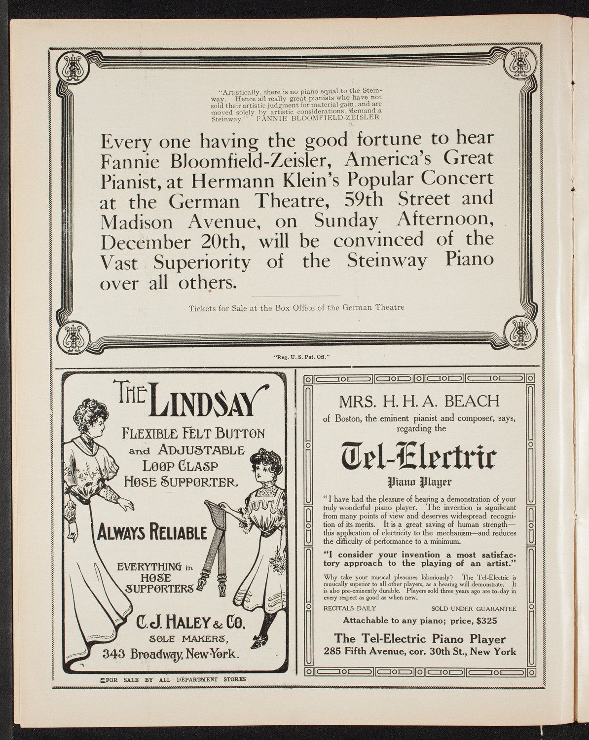 The Civic Forum, December 16, 1908, program page 4