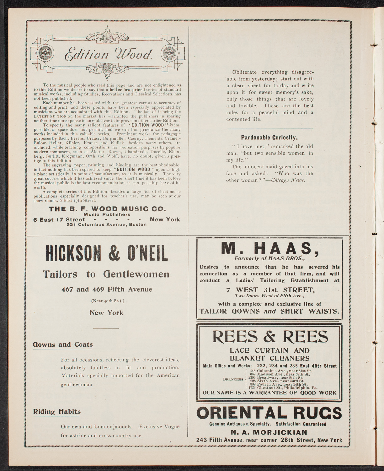 Advanced Singing Class of The People's Choral Union, April 26, 1903, program page 8